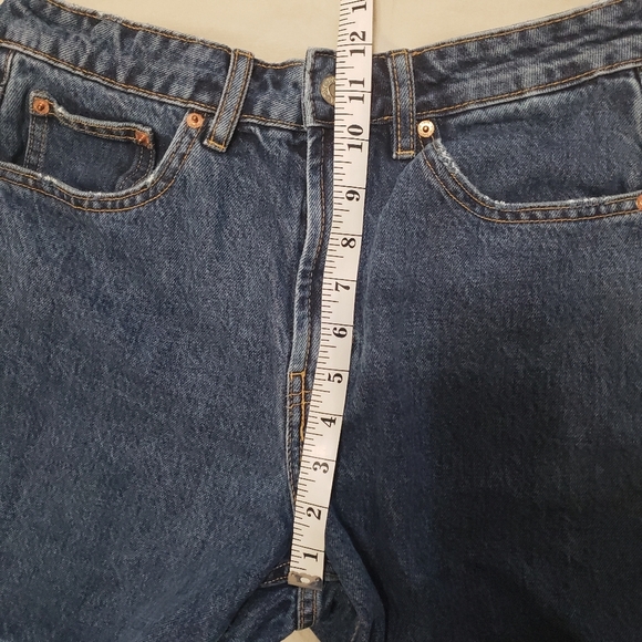 Zara Classic Dark Wash Blue Denim Women's Shorts Long Inseam 8 - Picture 6 of 8